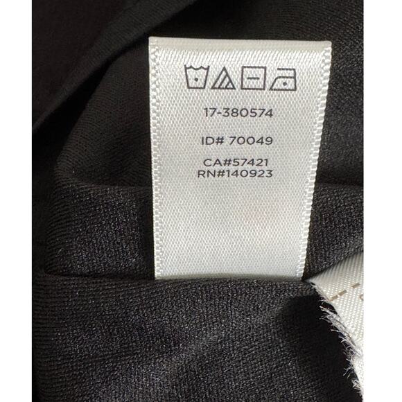 Ann Taylor LOFT Faux Wrap Black Ruched Midi Dress Size M - Picture 7 of 7